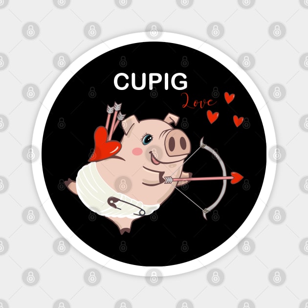 Cupig pig, cupig for Valendine day Magnet by Collagedream